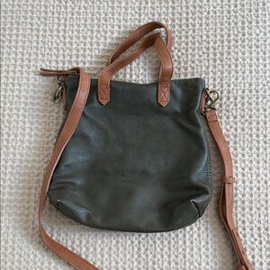 Olive & Tan Leather crossbody